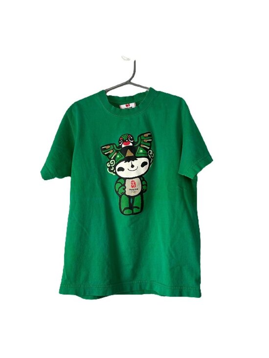 Beijing 2008™ Other - Beijing 2008 Kids T-Shirt Green Short Sleeve Cotton Olympic Nini Character